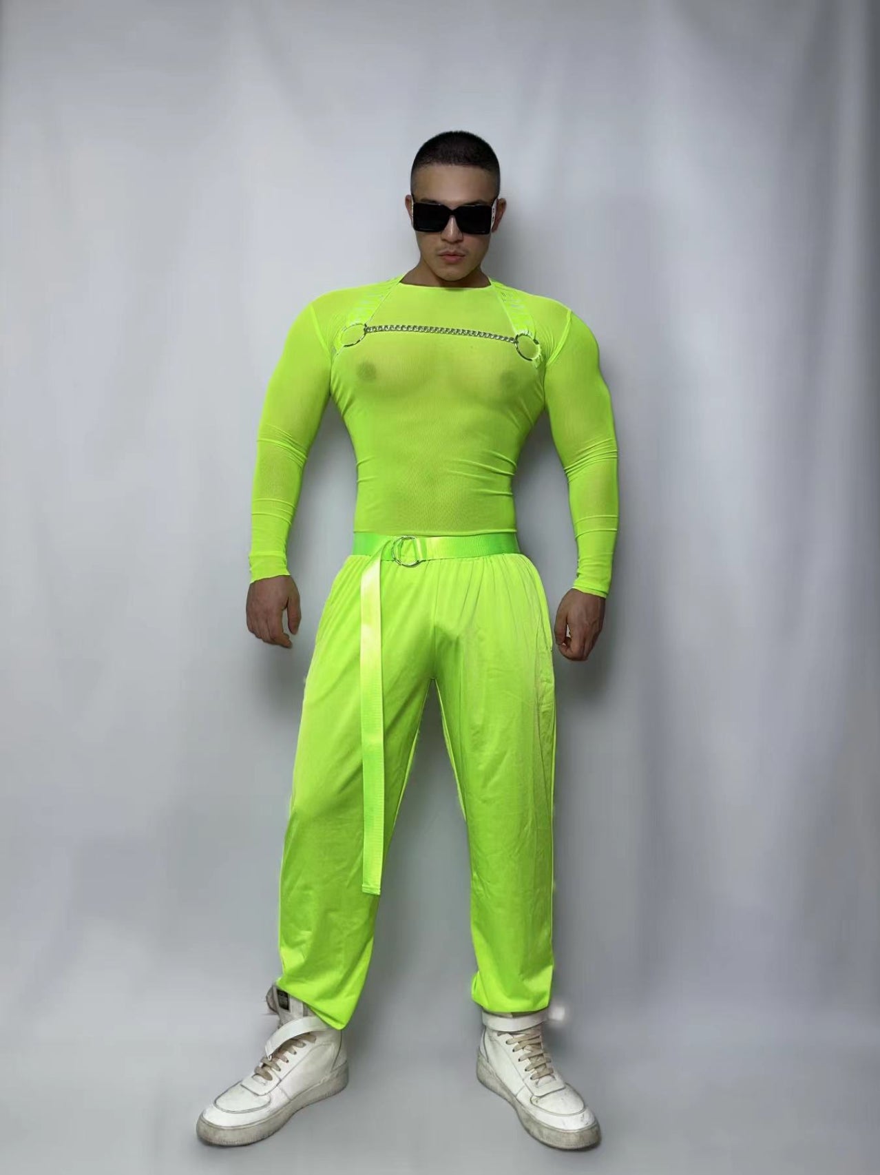 PRINCEWEAR™ | Fluorescent Mesh Top & Pants GoGo Boy Costume