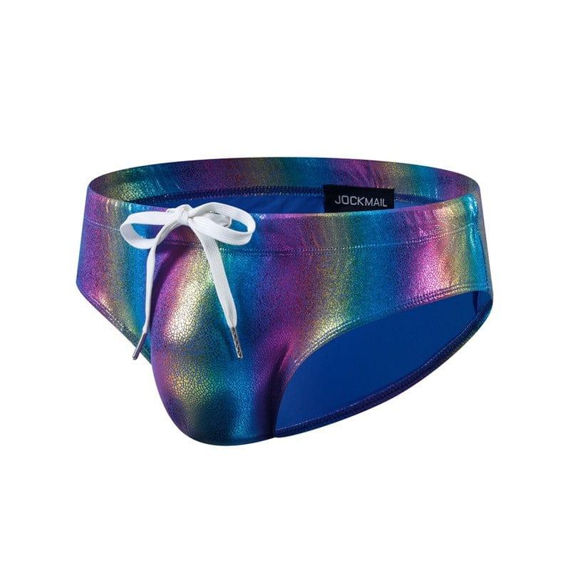 prince-wear JOCKMAIL | Iridescent Snake Print Swim Brief with Removable Bulge Pouch