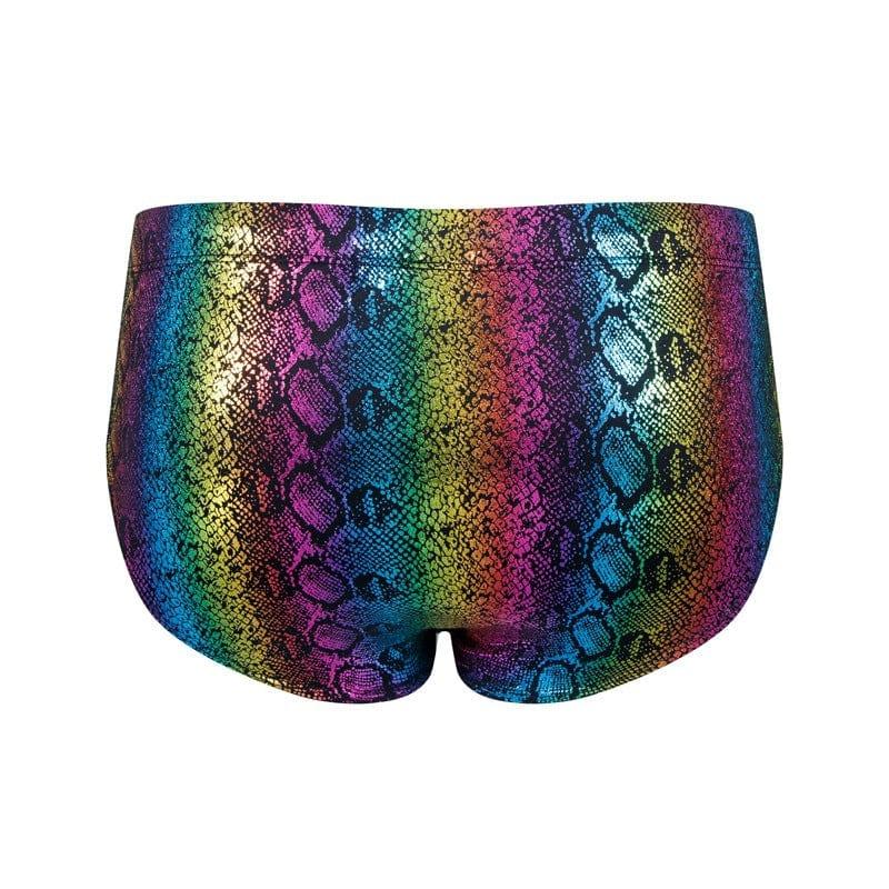 prince-wear JOCKMAIL | Iridescent Snake Print Swim Brief with Removable Bulge Pouch