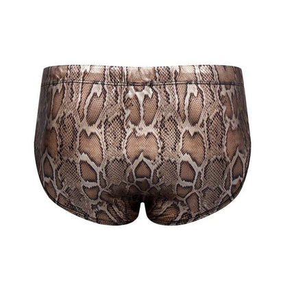 prince-wear JOCKMAIL | Iridescent Snake Print Swim Brief with Removable Bulge Pouch