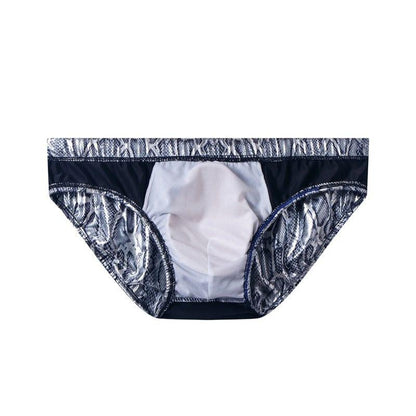 prince-wear JOCKMAIL | Iridescent Snake Print Swim Brief with Removable Bulge Pouch