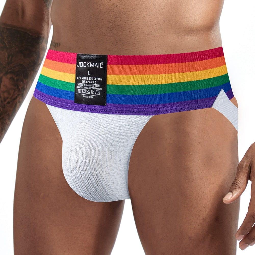 prince-wear popular products White / M JOCKMAIL | Rainbow Jockstrap