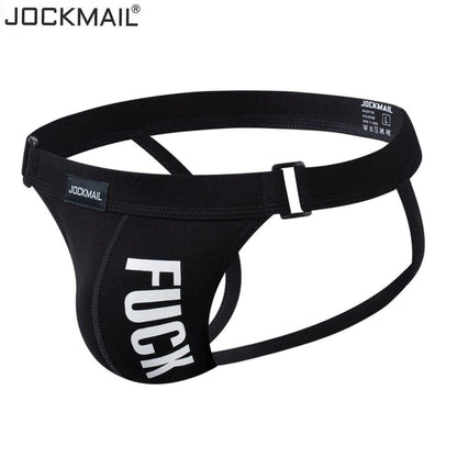 prince-wear Black / M JOCKMAIL | Solid Color Letter Thong