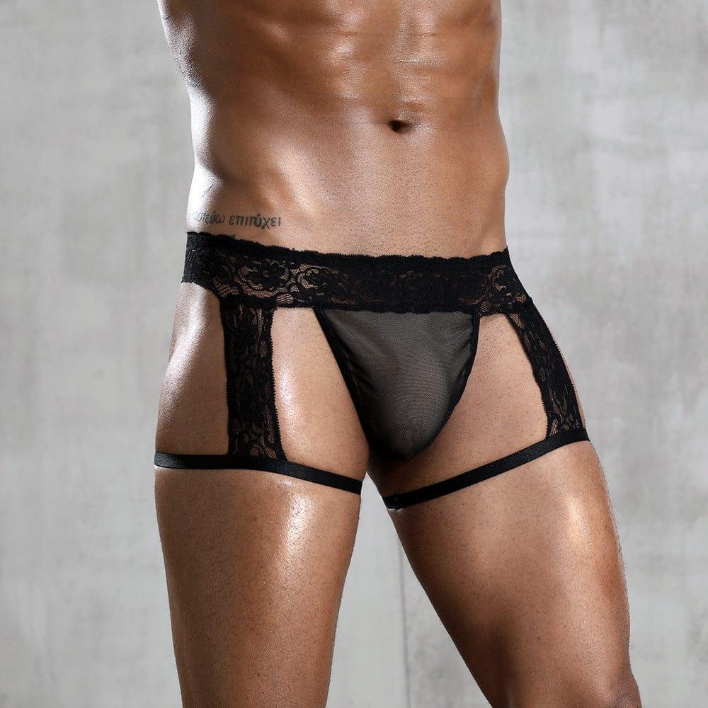 prince-wear Free size JSY Men's Lingerie | Lace Suspenders Jockstrap